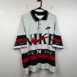 Vintage 90s Nike All Over Print Polo Shirt Size XL